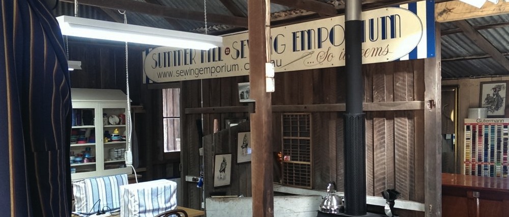 Interior of sewing shed.
